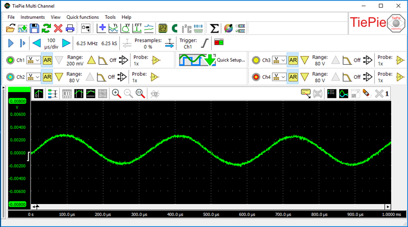 Zoomed in to get an 8 mV input scale.